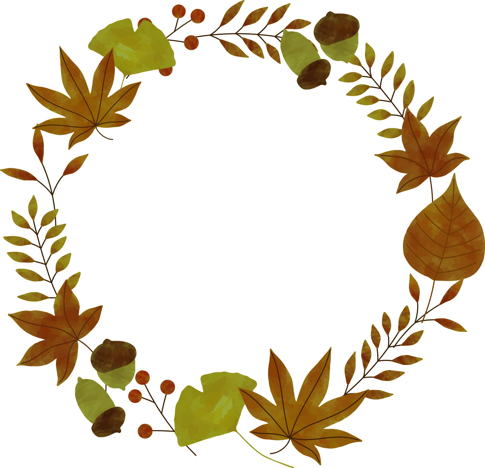 紅葉リースのイラスト画像