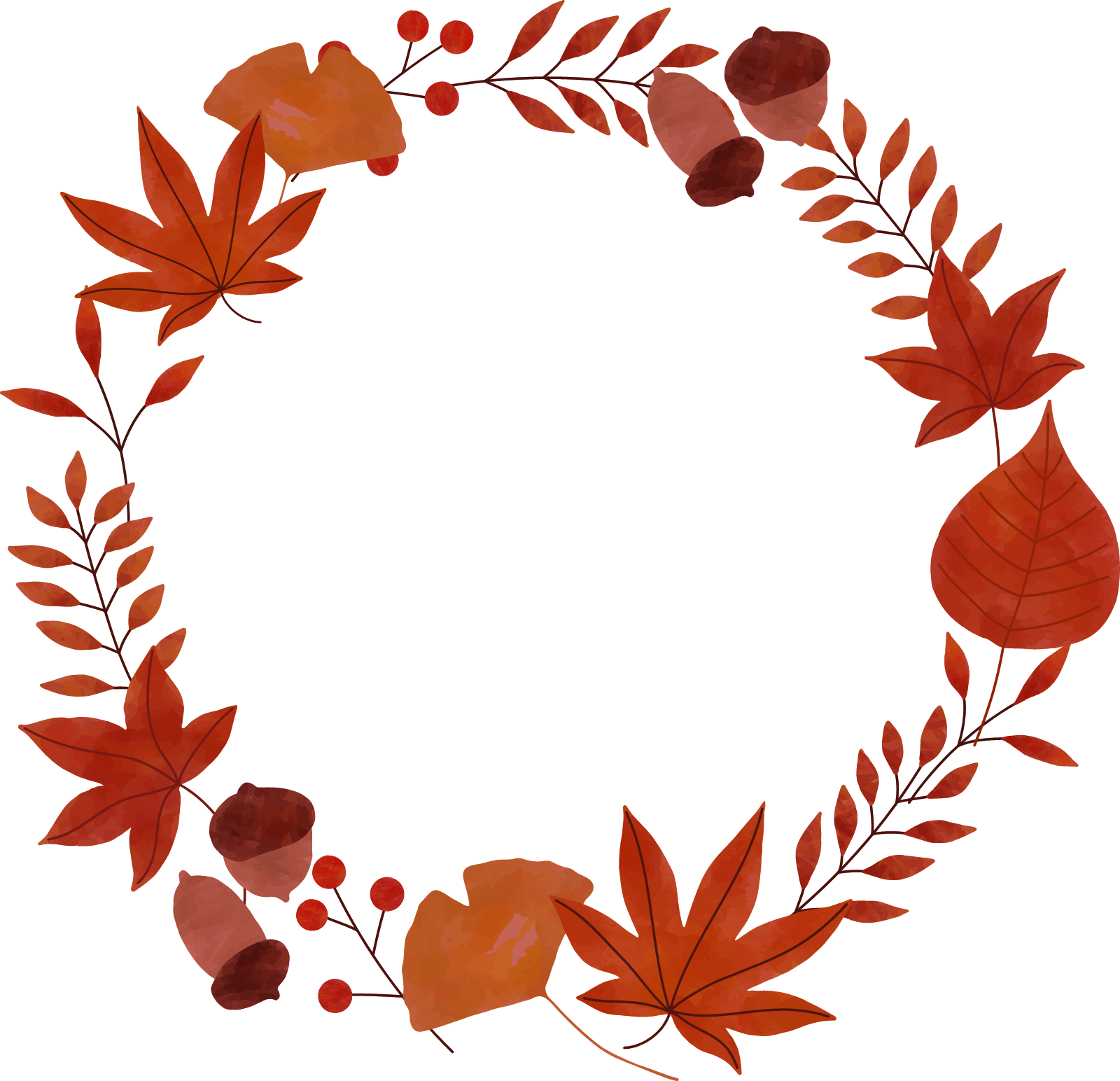 紅葉リースのイラスト画像