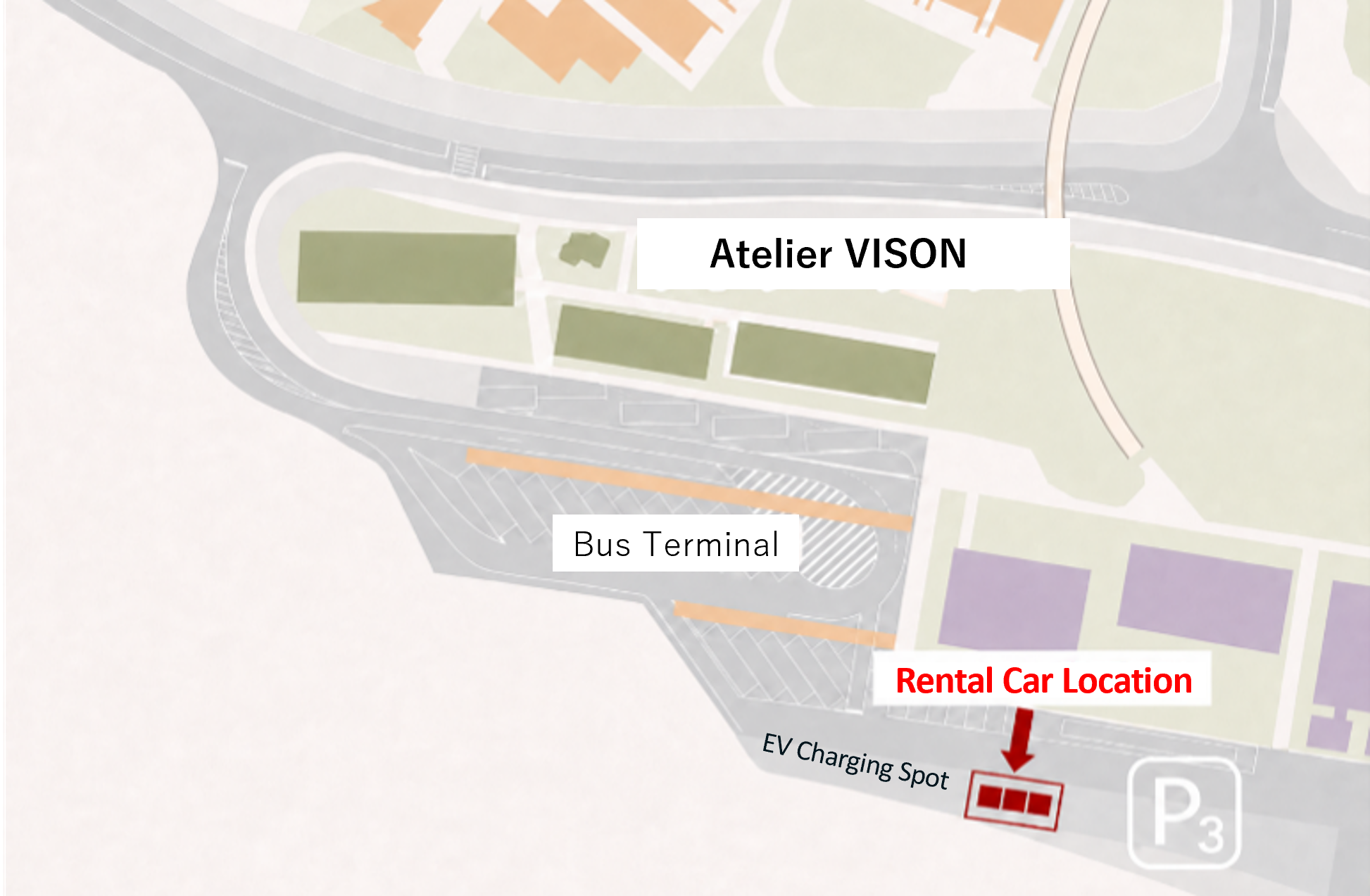 Parking for the bus terminal(3 speaces)