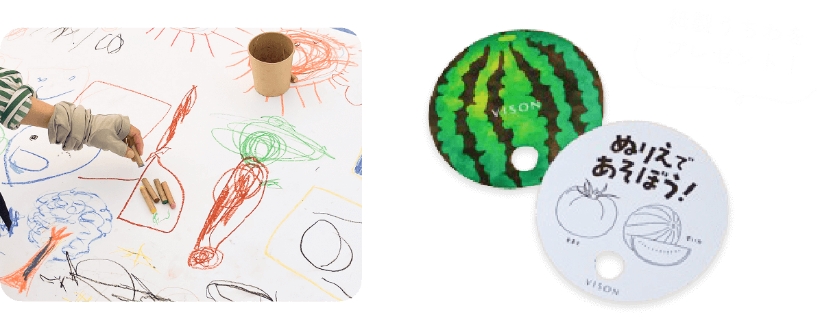 おえかきうちわ制作の様子