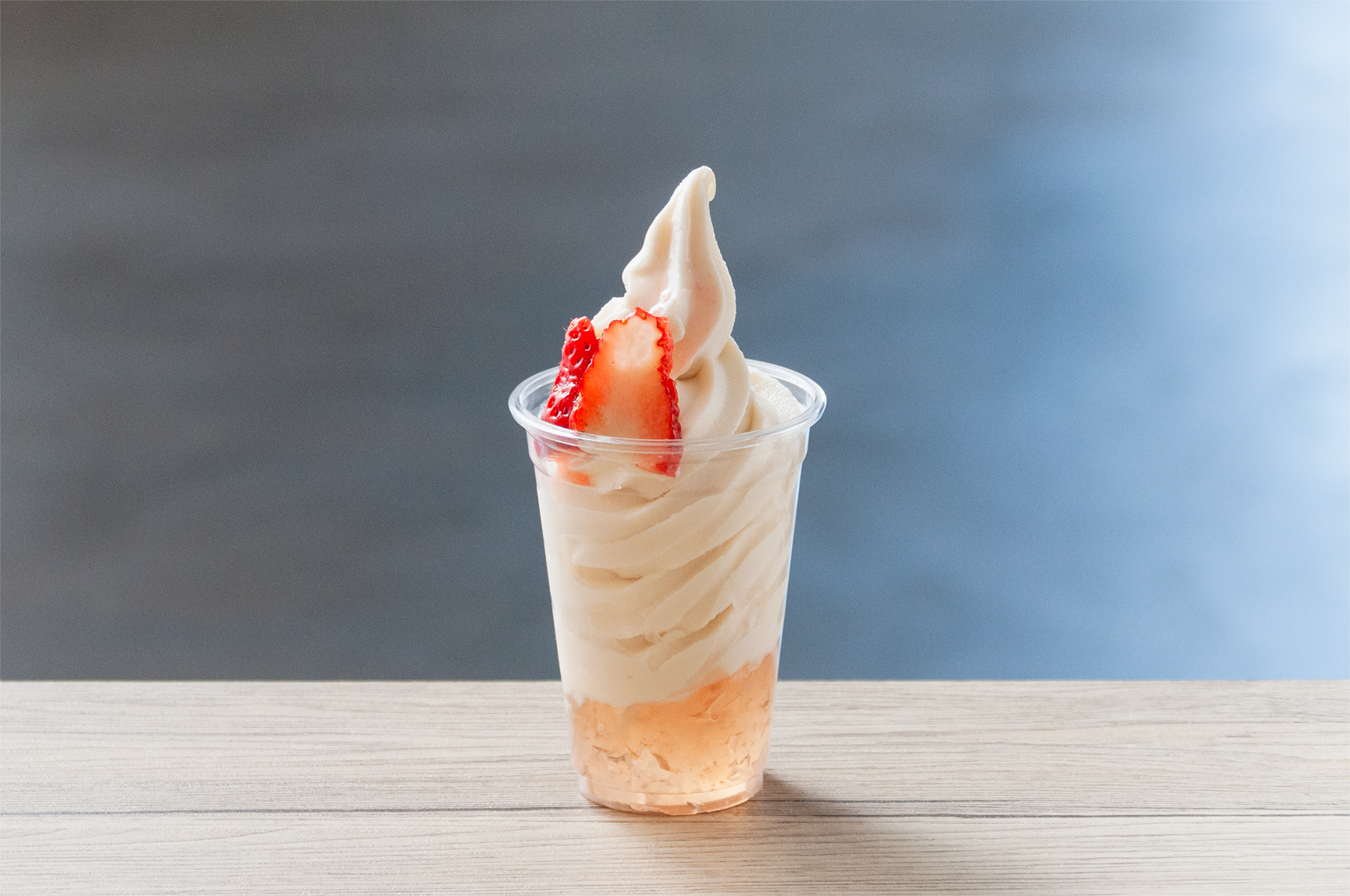 Sundae with strawberries from TaikiTown and homemade jelly